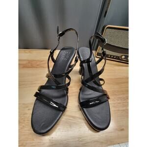Naturalizer Luisa Dress Heel Sandals Women's 7M Black Patent Leather Buckle